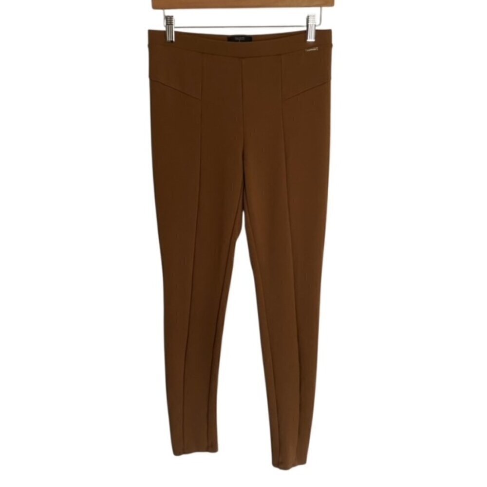 Tahari Brown Modal Blend Pull On Pants Small